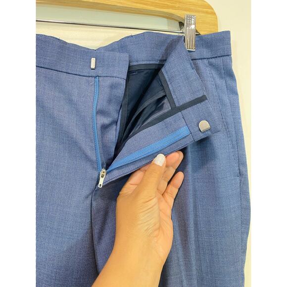 Hugo Boss Blue 100% Wool Men's Dress Pants 38us Regular, Work Pants - Picture 8 of 9